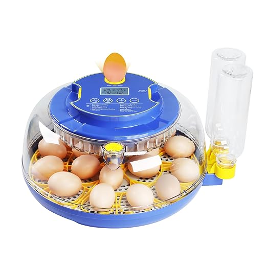 18 Egg Incubator with Automatic Egg Turning, Egg Candler, Automatic Water Bottle Refill, Eggs Incubators for Hatching Eggs Chickens Duck Quail Bird, Temp and Humidity Display