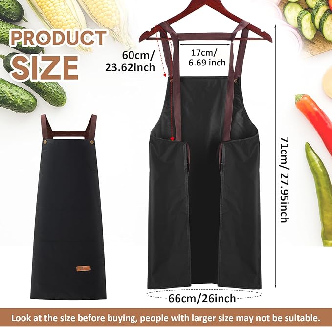 20 Pack Waterproof PVC Aprons Black Heavy Duty Apron with Adjustable Neck Strap Kitchen Apron for Cooking, Dishwashing, Salon, Butcher, Lab, Painting, Ideal Gift for Chef