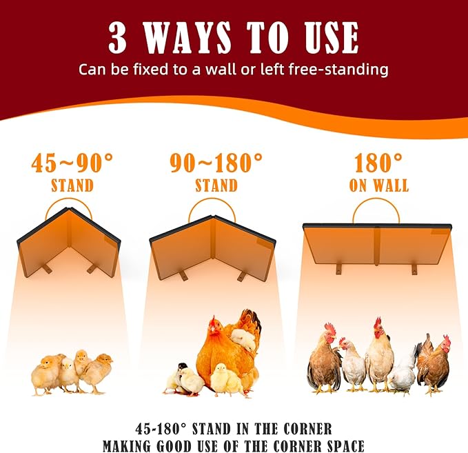 Chicken Coop Heater for Winter with Remote APP Control, 30''x12'' Large Foldable Chicken Heaters Warmer Inside Coop with Adjustable Timer Temp, 180W Safe Flat Panel Radiant Heater for Chickens Coops