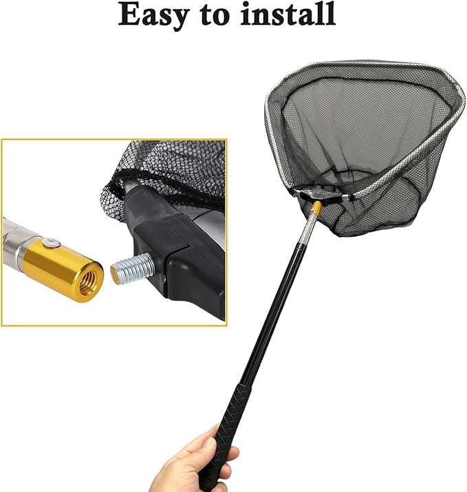 Poultry Net Chicken Catcher, with 2 Telescoping Poles, 2 Nets, and 1 Leg Hook, Farm Animal Capture Tool, for Small Cat Duck Goose Outdoor Animals Fishing Landing Net Handy Coop Accessories