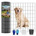 Welded Wire Fence 24inch x 50ft, 2inch x 3inch Black Chicken Wire Fencing, 16Gauge PVC Coated Garden Wire Fence Rolls, Anti-Rust Metal Fencing for Yard Plant Protection Poultry Netting