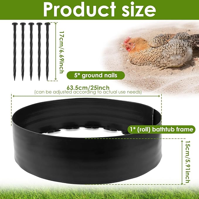 Chicken Dust Bathtub Bottomless PE Chicken Dust Bath Containers Adjustable Chick Accessories