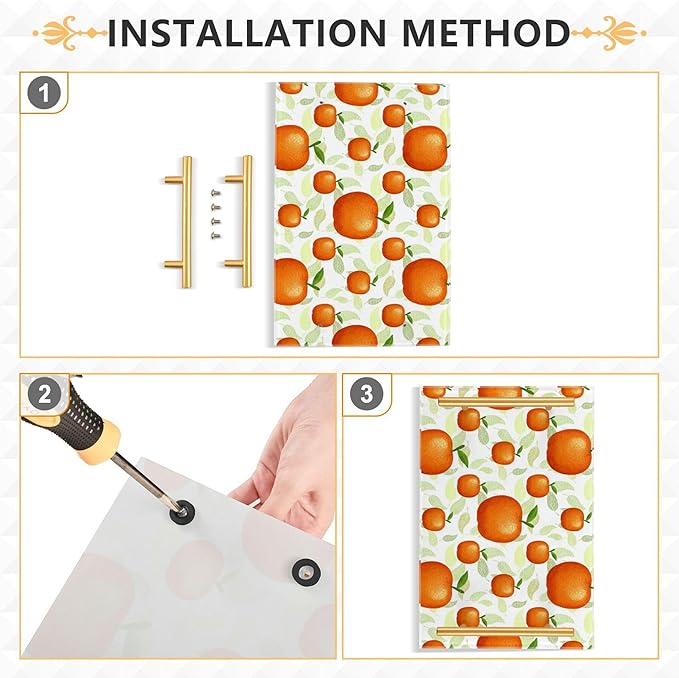 Bathroom Vanity Tray Counter Organizer, Orange Pattern Decorative Tray with Handles Countertop Storage for Bathroom Bedroom Kitchen Home Farmhouse