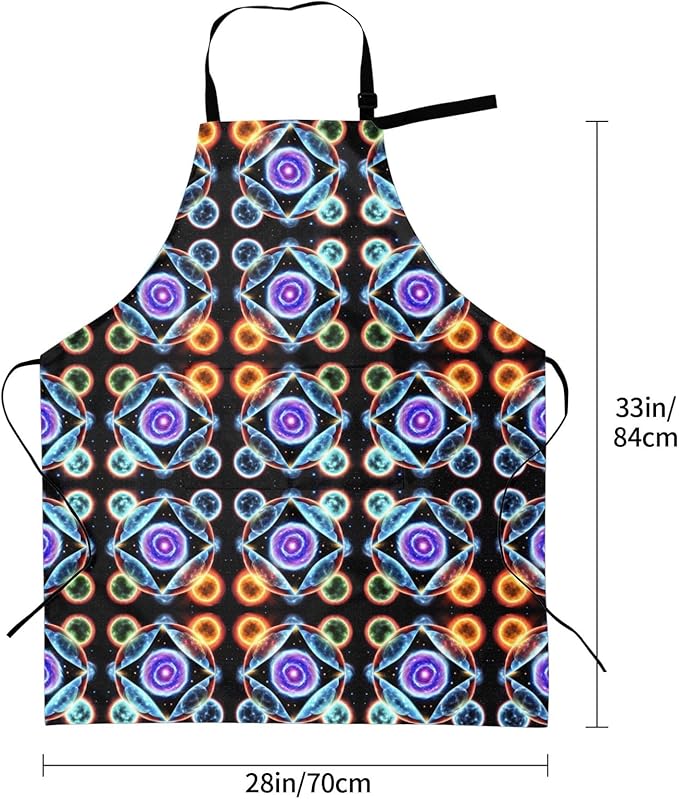 Multidimensional Space Heavy Duty Waterproof Apron with Pockets for AdultsResistant Grilling, Gardening, Painting