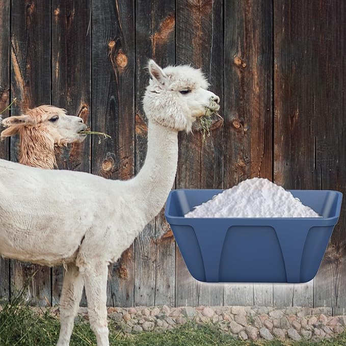 Hanging Chicken Feeder Trough for Goat Sheep Deer Poultry Duck Chicken Fence Feeder Livestock Feeding Container Goats Supplies Feeders Waterer Bucket (Dark Blue)
