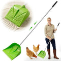 Chicken Poop Scooper & Rake 2-in-1, Adjustable Handle Length from 38" to 66", Features Manure Sifting Capability – Ideal for Chicken Coops and Farm Animal Cleaning (Green)