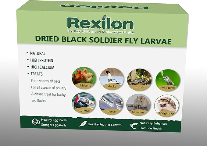 10lb Dried Black Soldier Fly Larvae – Pure Natural, High Protein & Calcium Chicken Feed, Cost-Effective and Premium Quality