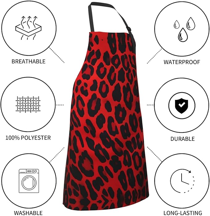 Kitchen Aprons for Men Women Waterproof Apron with 2 Pockets Skis on mountain Apron Adjustable Bib Aprons