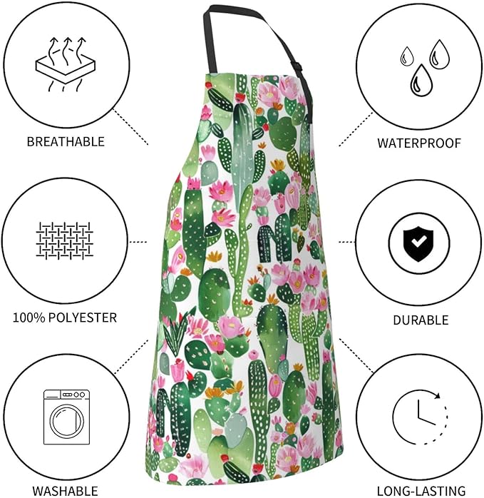 Shark Jumping Home Aprons 2 Pockets 33"×28" for Men Women, Ocean Sea Waterproof Kitchen Cooking Bib