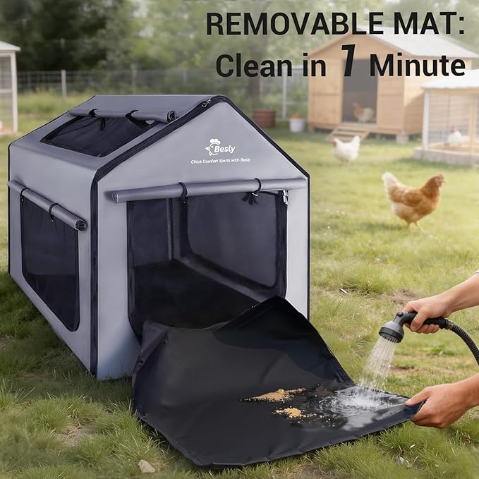 Brooder Box for Chick, 29"x29"x29" X-Large Chicken Brooder for 15-20 Chicks, Breathable Mesh Ventilation, Waterproof Removable Bottom Mat, Assembly Required, Easy Set up
