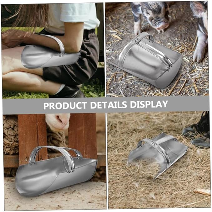 Sosoport 2 pcs Heavy Duty Feed Shovel Thickened Iron Scoop for Farm Feeding Design for Livestock Poultry Gardens and Orchards and Convenient Feeding Tool