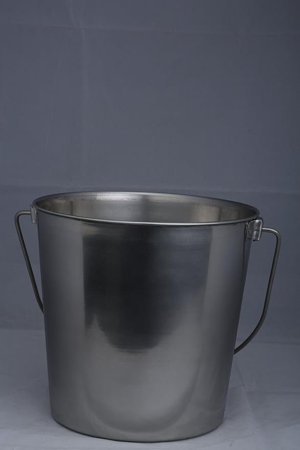 Indipets Stainless Steel Bucket for Pets (16-Quart) – Heavy Duty Pails, Food & Water Pail for Cats & Dogs