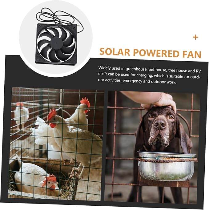 Toyvian 1set Solar Powered Chicken Coop Fan Exhaust Fan for Dog Houses Greenhouses and Rvs Easy Installation High Efficiency Air Circulation