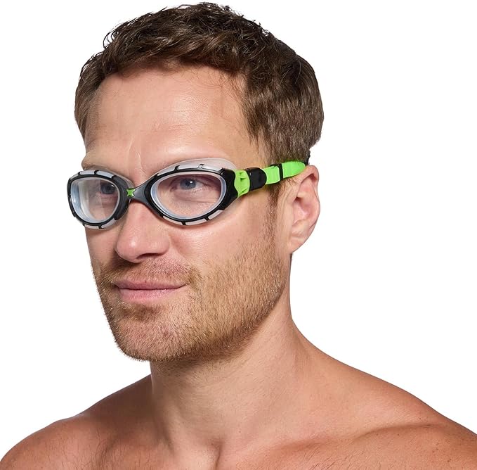 Zoggs Adult Unisex Predator Flex Anti-Fog UV Protection Curved Lens Ultra-Fit Gasket Quick-Adjust Swimming Goggles, 461041