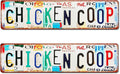 QMARK Metal Tin Sign, Chicken Coop Vintage Wall Decor, Farm House Style Signs, 16 x 4 Inches, 2 Pack