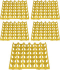 Plastic Egg Flats, Poultry Crates Holder Tray, Extra Large Reusable Stackable: For Chicken Produce, Farm Supplies, Secure Storage Container, 5PCS, 28.7x28.3cm (Yellow)