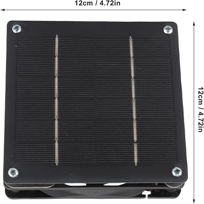 Monocrystalline Solar Panel Fan, Solar Exhuast Vent Fan, 2 in 1 Solar Exhaust Vent Fans for Enclosed Spaces Such As Chicken Coops, Pet Houses, and Greenhouses