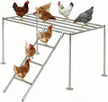 Quictent Metal Chicken Perch for Chicken Coop, All-Metal Heavy Duty Roosting Bar for Walk-in Run, Poultry Climbing Ladder Activity Gym Toy (Freestanding Platform)