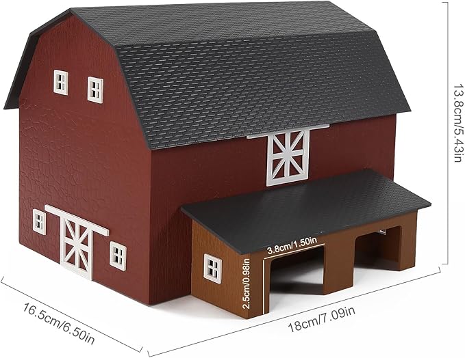 HO Scale Deluxe Barn Chicken Coop – Unbuilt Farm Building Kit for Model Layout (Brown)