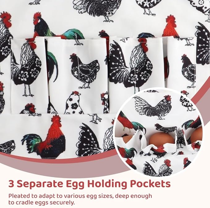 Canvas Egg-Collecting Apron For Kids, 3 Pocket Design For Safe Egg Gathering, Perfect For Collecting Chicken, Duck, And Goose Eggs