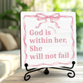 Home Living Room Table Decor, Christian Gifts, Boho Office Decorations, God Is Within Her She Will Not Fall, Coquette Decoration, Christian Girl Room Decor -A04