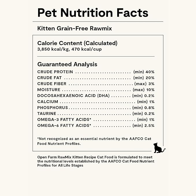Open Farm, RawMix Dry Cat Food, Protein Packed Kibble Coated in Bone Broth with Freeze Dried Raw Chunks, Formulated For Kittens, Chicken With Turkey & Wild Caught Salmon Recipe For Kittens, 2.25lb Bag