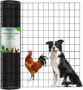 AMAGABELI GARDEN & HOME Black PVC Coated Welded Wire Fence 2inchx3inch 36inchx25ft 16Gauge Garden Border Fencing Roll Vinyl Coating Metal Wire Mesh Garden Bed Plant Supports Poultry Netting Cage