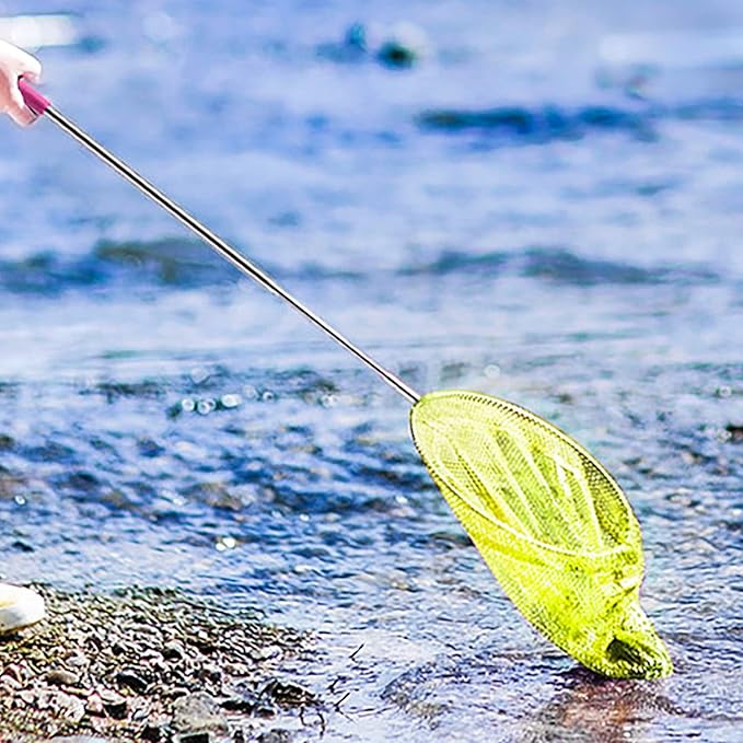 Coopay 4 Pack Telescopic Butterfly Nets Catching Insects Bugs Fishing Nets Great Outdoor Tools for Adults Playing - Extendable from 14.6" to 33.4", Yellow, Blue, Purple, Red