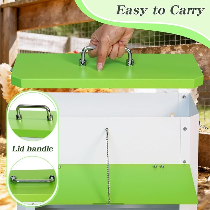 Automatic Chicken Feeder Hanging 22lb Capacity No-Waste Gravity Poultry Feeding Trough for Hens, Roosters, Ducks and Goose Coops