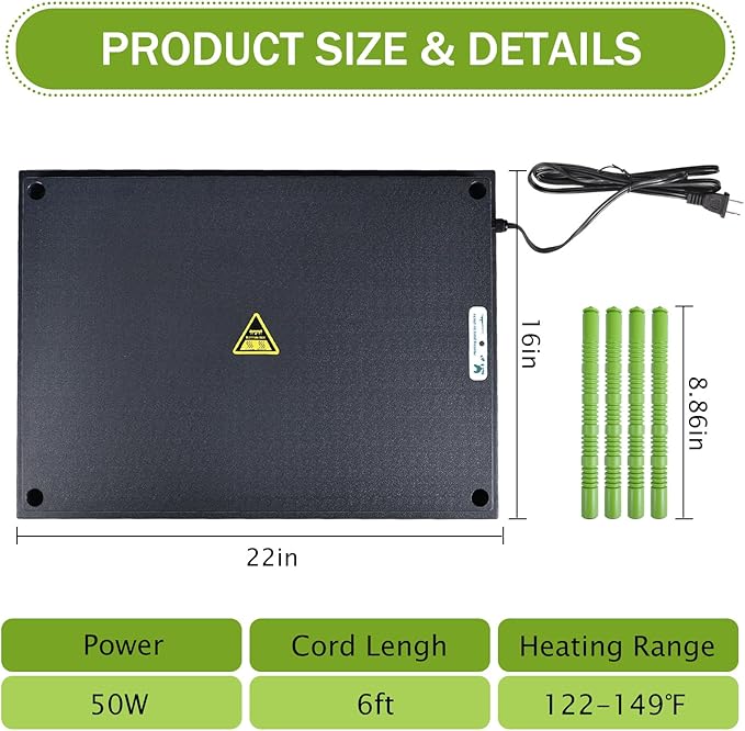 16"x22" Chick Brooder Heater Plate, Brooder Plate for Chicks with Adjustable Height & Temperature Display for Baby Chick Duck, 50W Constant Temperature Control Chick Warmer for Energy Saving