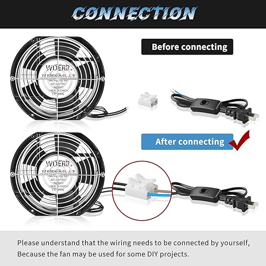 High Speed Axial Muffin Fan 172mm x 150mm x 51mm with Switch 110V 120V for DIY Cooling Ventilation Exhaust Projects for Chicken Coop、Crawl Space、Industrial、Doorway 、Server