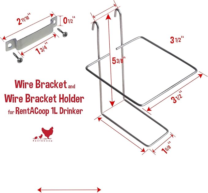 RentACoop Wire Bracket for Small Animal Drinking Bottle (32 oz/1 Liter)