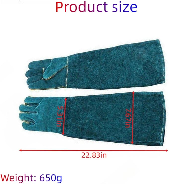 22 Inch Animal Handling Gloves - Anti Bite, Scratch & Heat Resistant for Dogs, Cats, Snakes & Reptiles