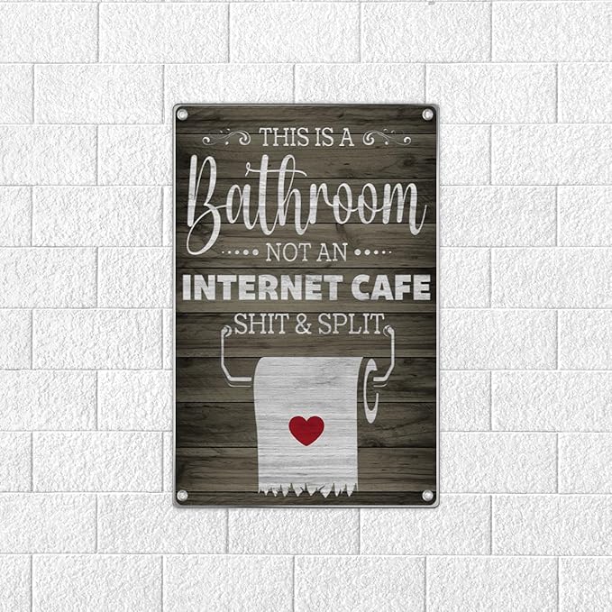Funny Bathroom Quotes Metal Sign This Is A Not An Internet Cafe Wall Decor With Toilet Paper Illustration For Restroom Decoration 8 x 12 Inch Home Vintage Aluminum Outdoor