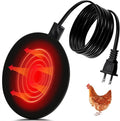 Hortsun Chicken Water Heater for Winter, Poultry Water Heater Base 120v 35w Silicone Heated Pad Chicken Waterer Heated Coop for Metal Bucket Stock Tank with 47.24 Inches Cord(Black)