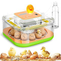 Incubator for Hatching Eggs, Temperature and Humidity Control, Automatic and Adjustable Egg Turning & Incubation Day, Built-in Egg Candler, 12 Egg Incubator for Hatching Chicken, Duck, Turkey, Bird