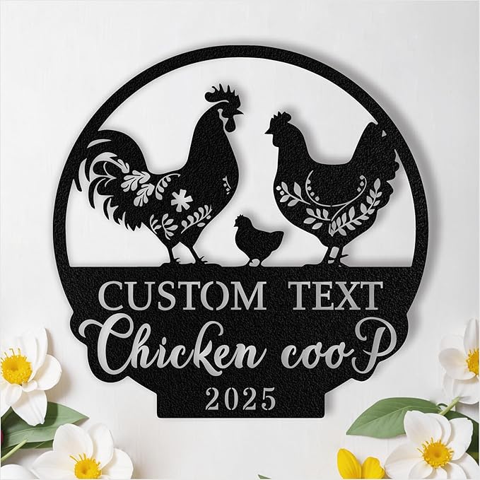 Custom Chicken Coop Signs, Personalized Chicken Coop Signs, Custom Metal Farm Signs for Outdoor, Chick Hen House Sign Funny Farmhouse Outside Wall Decor Gift