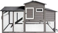 Chicken Coop Outdoor for 2-3 Chickens Hous- Poultry Cage Back Yard Mobile Hen House with Run & Nesting Box