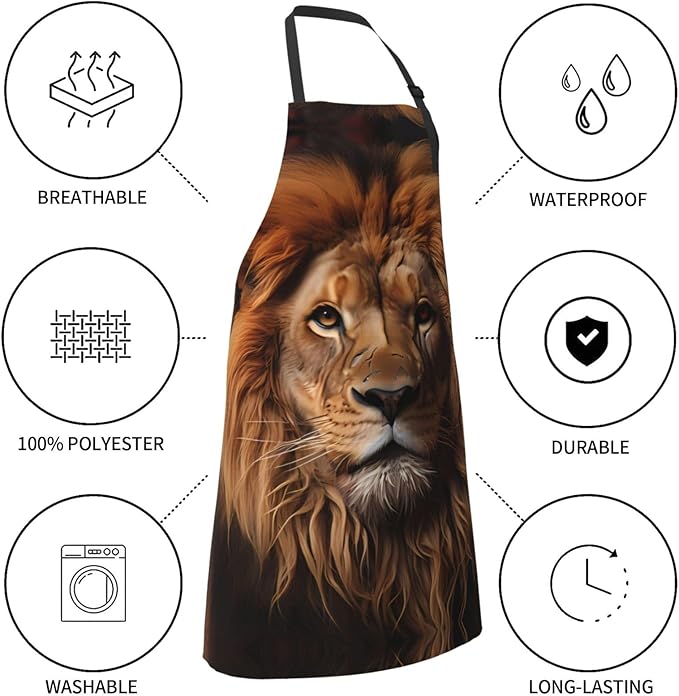 Tyrannosaurus rex Heavy Duty Waterproof Apron with Pockets for AdultsResistant Grilling, Gardening, Painting
