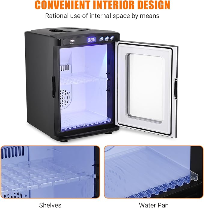 25L Egg Incubator for Hatching Eggs, Digital Reptile Incubator with Intelligent Temperature Control 10–60°C, Portable Chicken Quail Turtle Egg Hatching Incubator with LCD Display, Black