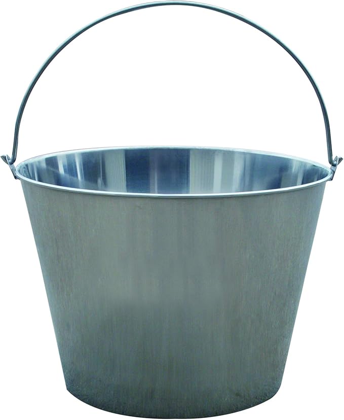 Little Giant® Stainless Steel Dairy Pail | Galvanized Metal Utility Bucket with Handle for Gardening & Farming | Cow Pail | 20 Quart