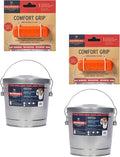 Behrens 6 Gallon Galvanized Steel Storage Can or Waste Bin w/Locking Lid & Handle (2 cans, 2 Orange Grips)