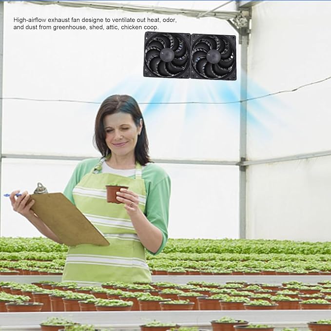 10W Monocrystalline Solar Panel Exhaust Fan - Solar Powered Ventilation for Chicken Coop, Greenhouse, Shed & Pet House