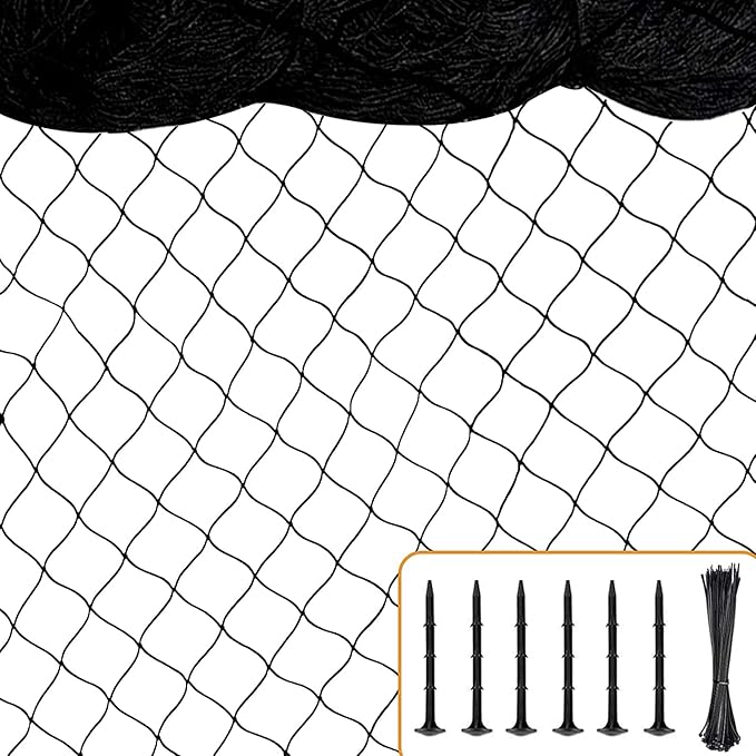 Bird Nets 25'x100' with 1" Mesh Nylon Poultry Netting Heavy Duty Aviary Net Chicken Coop Netting, Garden Netting Deer Fence for Fruit Tree Trellis Net