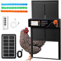 MAYKI Automatic Chicken Coop Door Solar Powered, Accessories Extra-Large with 4 Auto Modes (Timer & Light Sensor), Anti-Pinch, Waterproof Cold Weather, FCC/CE/RoHs Certified, Aluminum Build, M Black