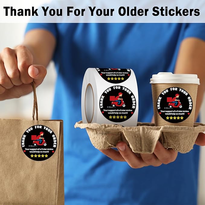 Louise Maelys 2 Inch Thank You for Your Order Stickers-500 pcs Thank You Sticker Labels for Packaging Small Business