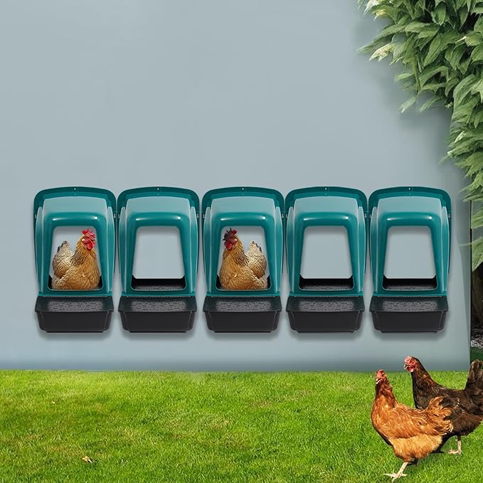 5 Pack Roll Away Egg Collection Trays,Chicken Laying Boxes, Ventilated,Chicken Nesting Boxes,Roll Out Laying Boxes for Hens,Egg Nesting Box for Hen Coops, Backyard Poultry Farms