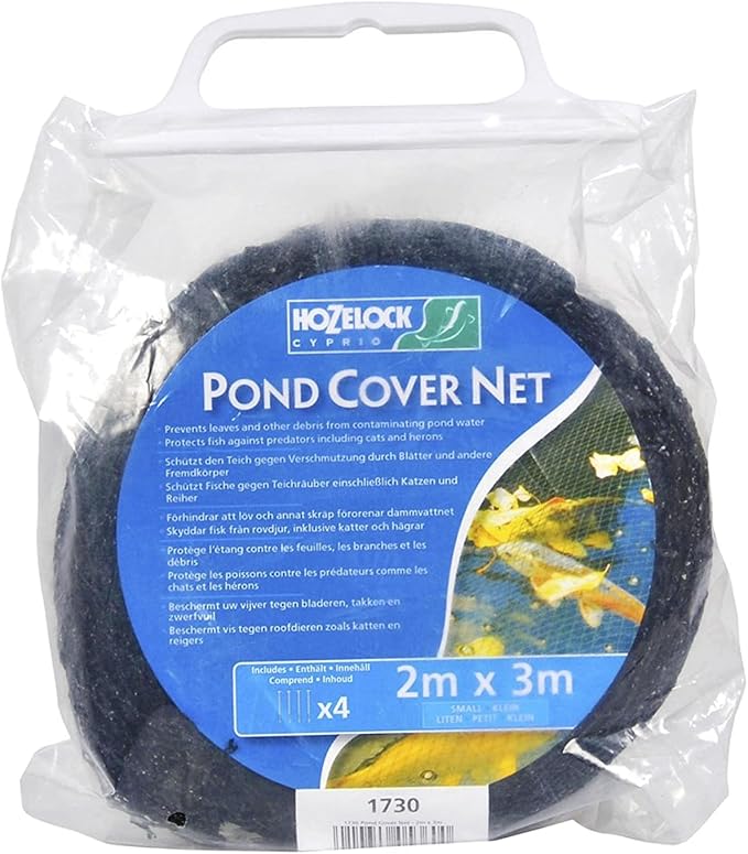Hozelock - Pond Protection Net 2 x 3 m : Ideal for Protecting the Pond from Leaves, Large Debris and Predators: Supplied with 4 Stakes [1730 0000]