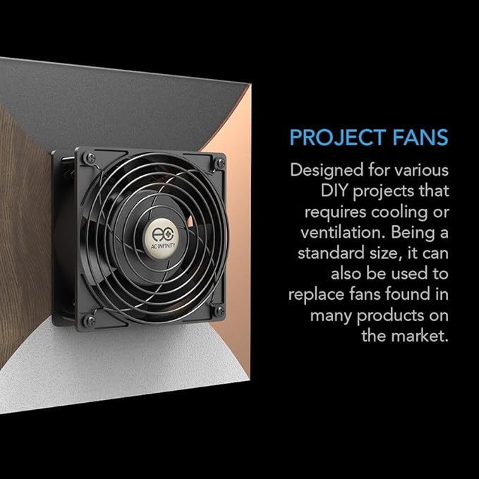 AC Infinity AXIAL 1238, Muffin Fan, 115V 120V AC 120mm x 38mm High Speed, for DIY Cooling Ventilation Exhaust Projects