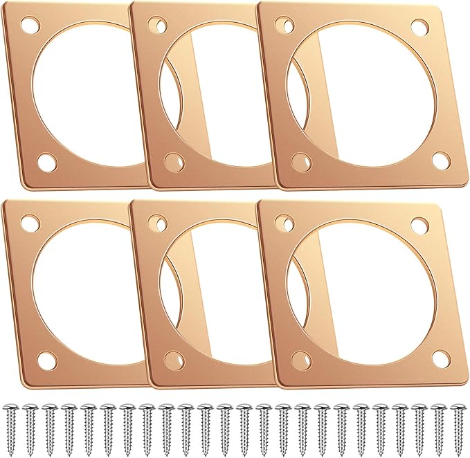 Hotop 6 Pcs Metal Bird House Guards 1 1/2 Inch Opening Bird House Entry Copper Portal Predator Hole Protector for Eastern Bluebird Houses